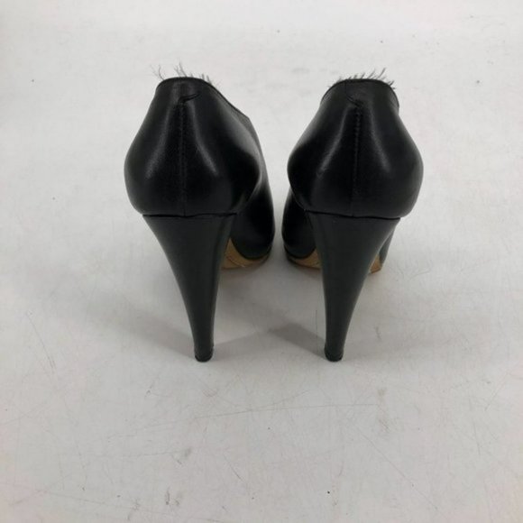 Celine Paris  Black V Neck peep toe pumps high heel size 37 - Picture 5 of 7